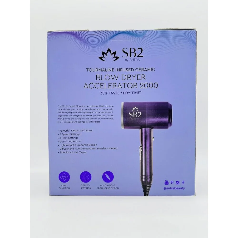 SB2 by SUTRA Accelerator ceramic 2000 Blow Dryer 35% Faster Dry Time